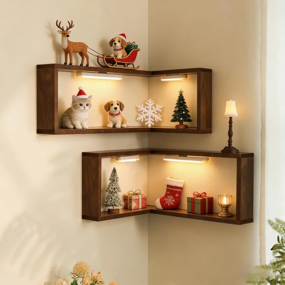 S70236bd3c9bf43caada64b968ca109e56.jpg CornerLux™ LED Art Shelf Smart Storage, Soft Light - Image 1